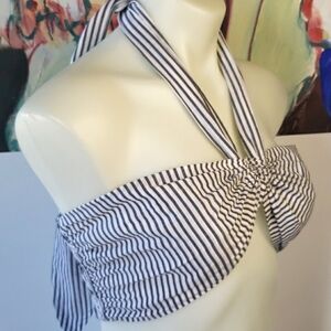 Mara Hoffman Swim striped 100% organic cotton M/I India beach halter w bow tie